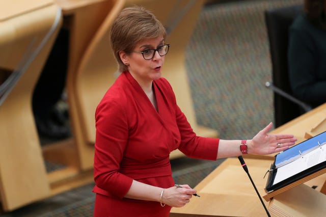 Nicola Sturgeon in Scottish Parliament