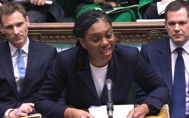 Kemi Badenoch speaking during Prime Minister’s Questions