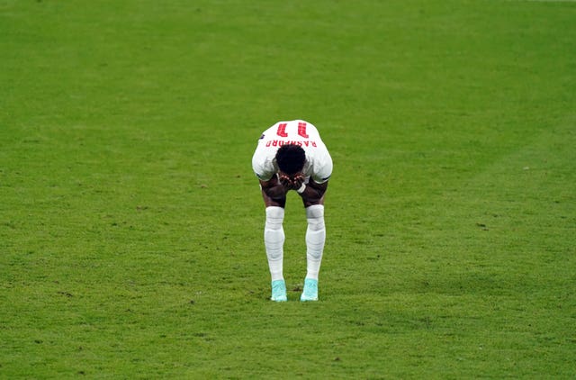 Marcus Rashford dejected after missing a penalty