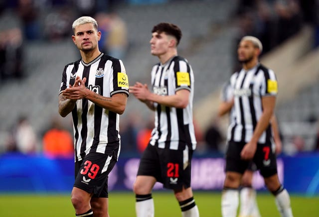 Newcastle players appear dejected