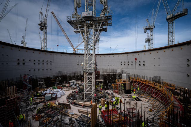 Hinkley Point nuclear power plant being constructed (Ben Birchall/PA)