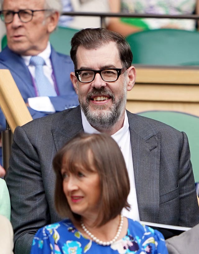 Richard Osman in the royal box