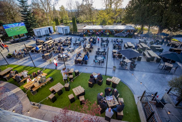 Allerton Manor golf course’s new outdoor 250-seater beer garden (Peter Byrne/PA)