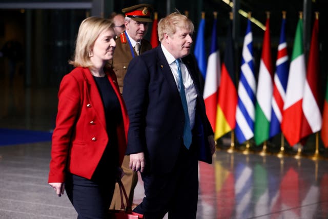 Liz Truss and Boris Johnson