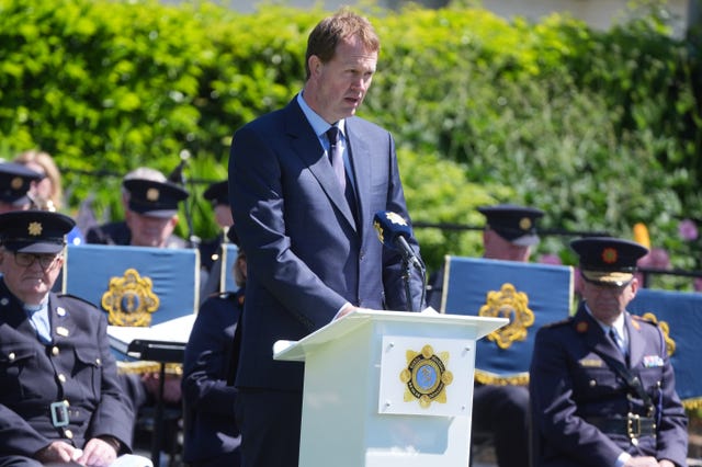 Minister for Justice Jim O’Callaghan gives a speech during the annual Garda memorial day