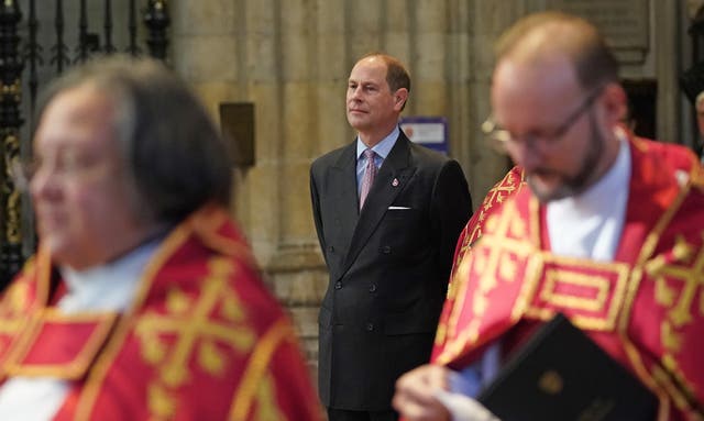 The Earl of Wessex (centre), at Westminster Abbey in London (Stefan Rousseau/PA)