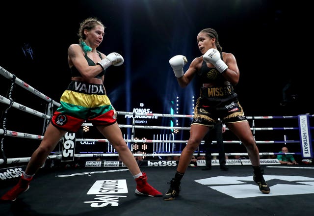 Natasha Jonas, right, has twice come up short in world title fights (Kieran Cleeves/PA)