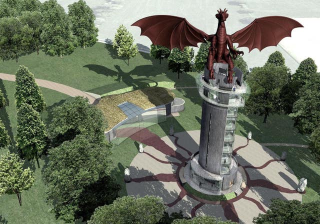 Welsh dragon statue unveiled