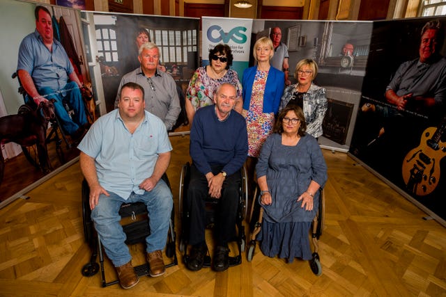 Victims Commissioner Judith Thompson (second right back) with some of the survivors who have campaigned for a pension