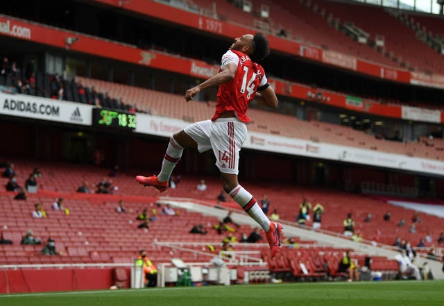 Aubameyang reached 50 Premier League goals for Arsenal against Norwich