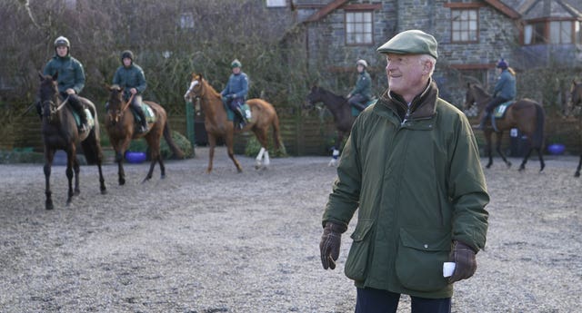 Willie Mullins casts a watchful eye over his string