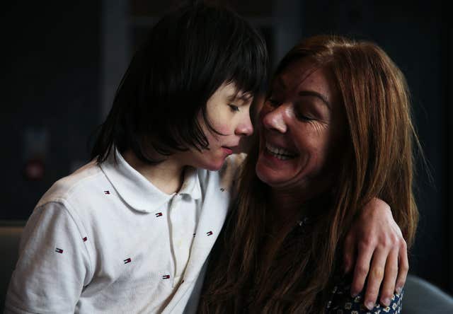 Billy Caldwell with his mother