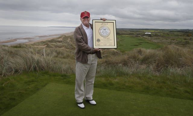 Donald Trump on a golf course