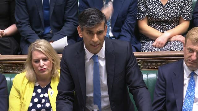 Rishi Sunak speaks during Prime Minister’s Questions