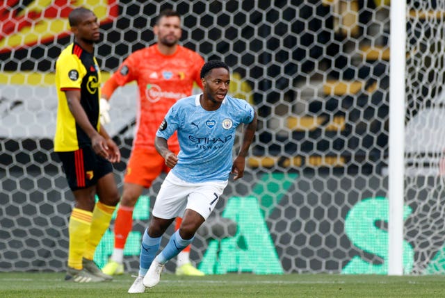 Raheem Sterling scored twice as Watford lost to Manchester City.