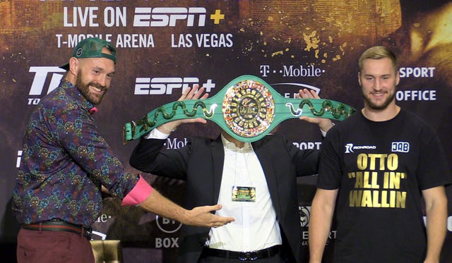 Tyson Fury, left, takes on Otto Wallin in Las Vegas 