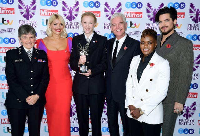 Adams, right, at the Pride of Britain awards last month
