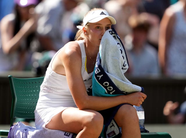 Elena Rybakina takes in her victory