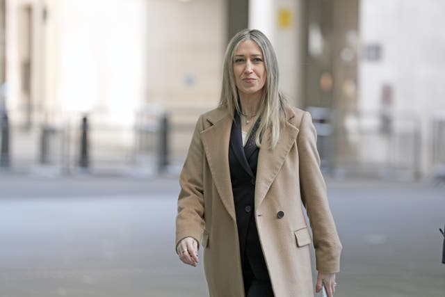 Laura Trott arrives at BBC headquarters in London