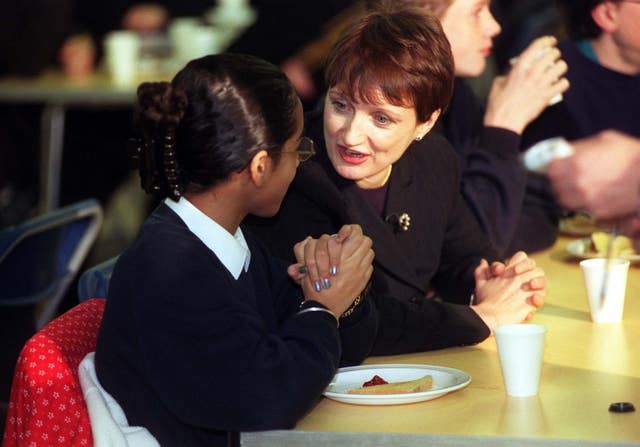 As Health Minister, Tessa Jowell visited the breakfast club at Whitefield School in Cricklewood in 1998 (PA)