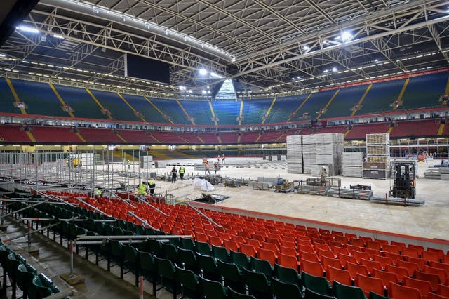 The Principality Stadium in Cardiff is being turned into a 2000-bed hospital 