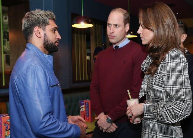 The Duke and Duchess of Cambridge meet boxer Amir Khan