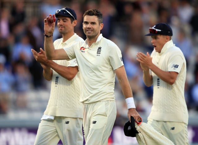 Anderson celebrates his five wicket haul during day two