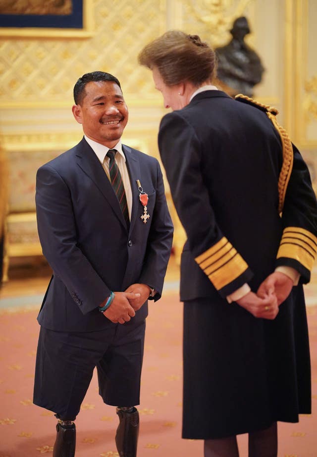 Hari Budha Magar meets the Princess Royal at Windsor Castle