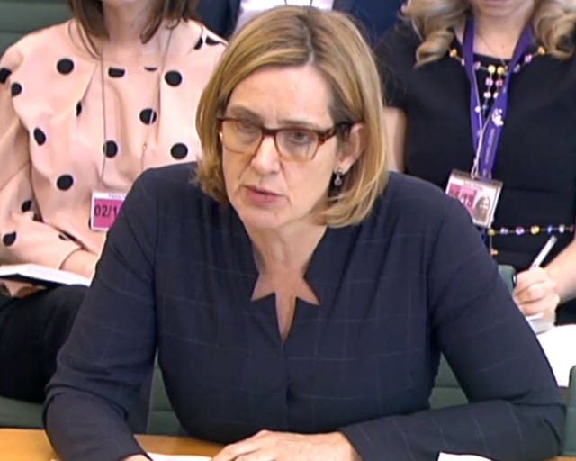 Amber Rudd resigned after mistakenly telling the Home Affairs Committee there were no targets for removing migrants (PA)