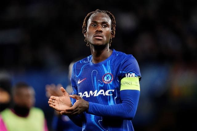 Chelsea’s Trevoh Chalobah applauds fans after a game