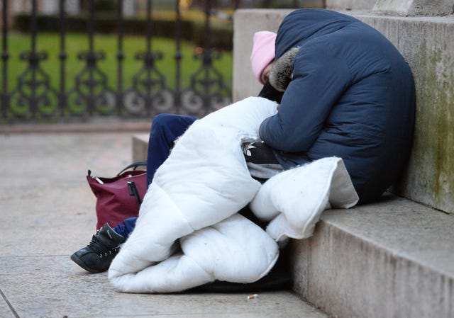A homeless person