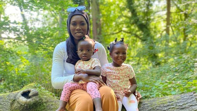 Fatoumatta Hydara with her children Naeemah Drammeh, aged one, and Fatimah Drammeh, aged three (Family Handout/PA)