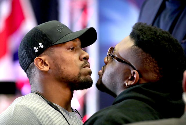 Joshua was set to face Jarrell Miller, right, before the American failed multiple drug tests
