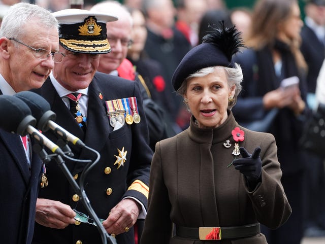 The Duchess of Gloucester during a visit to the Field of Remembrance, at Westminster Abbey in London, ahead of Armistice Day.