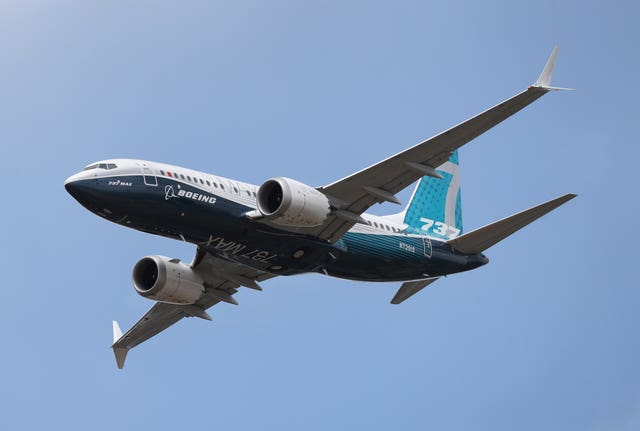A Boeing 737 Max (Andrew Matthews/PA)
