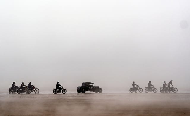 Vintage vehicles during Race The Waves 2024 on Bridlington’s South beach in Yorkshire