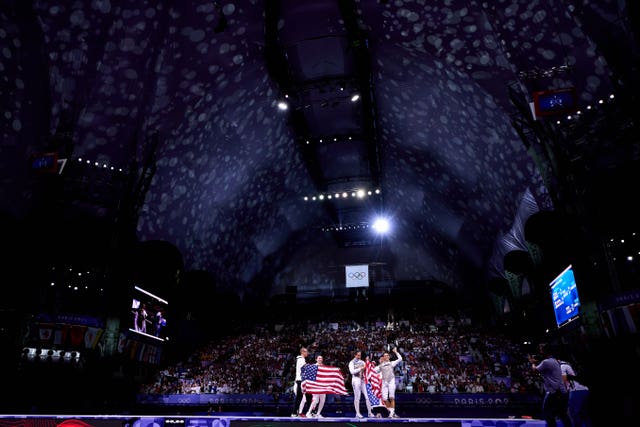 Team USA celebrating at the Grand Palais