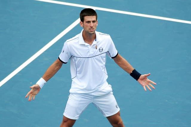 Novak Djokovic celebrates a victory at the US Open