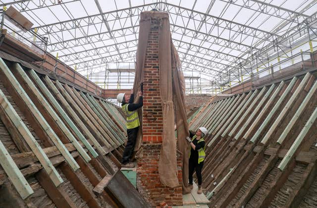Conservation work has repaired the roof and chimneys at The Vyne, Hampshire (Andrew Matthews/PA)