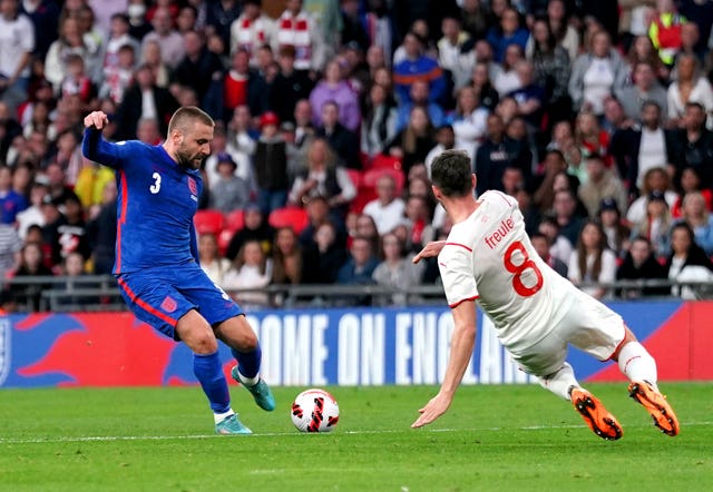 Luke Shaw equalises for England 