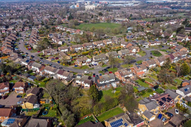 Aerial view of houses