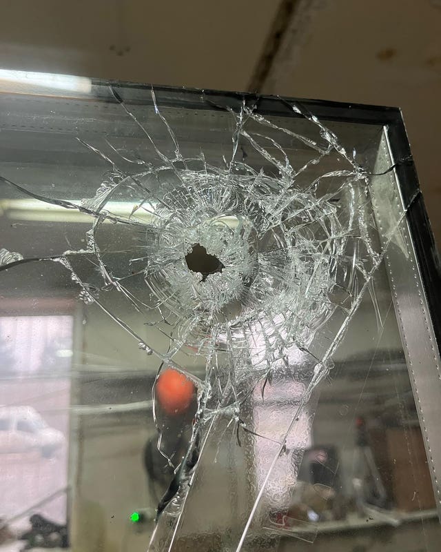 Damaged glass