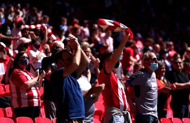 Lincoln fans were celebrating after 48 seconds at Wembley
