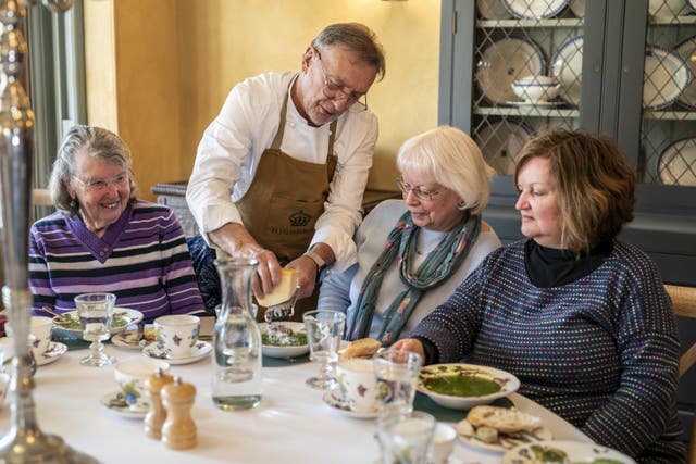 Chef Raymond Blanc attends a Winter Warmers session which he has curated a special menu for in the Orchard Room at Highgrove Gardens on the King’s estate in Tetbury, Gloucestershire