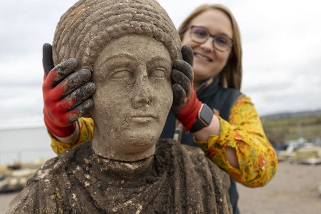 Part of Roman statues uncovered at a HS2 dig site
