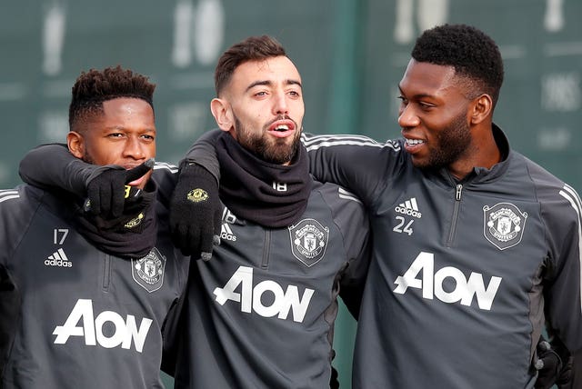 Man Utd players in training