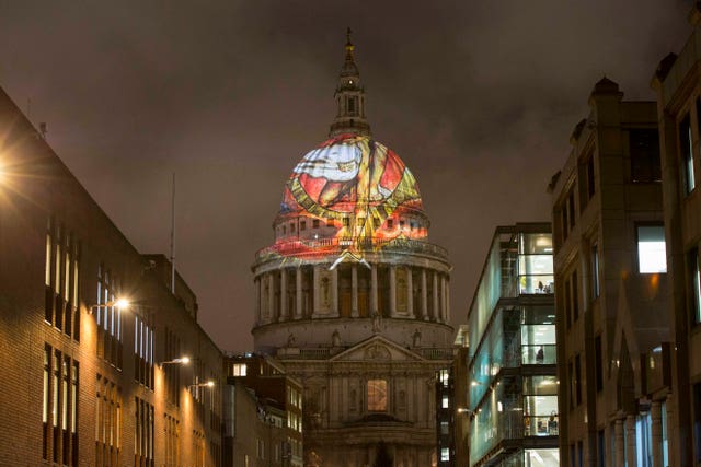 William Blake’s final masterpiece ‘The Ancient Of Days’ is projected onto the dome of St Paul’s Cathedral 