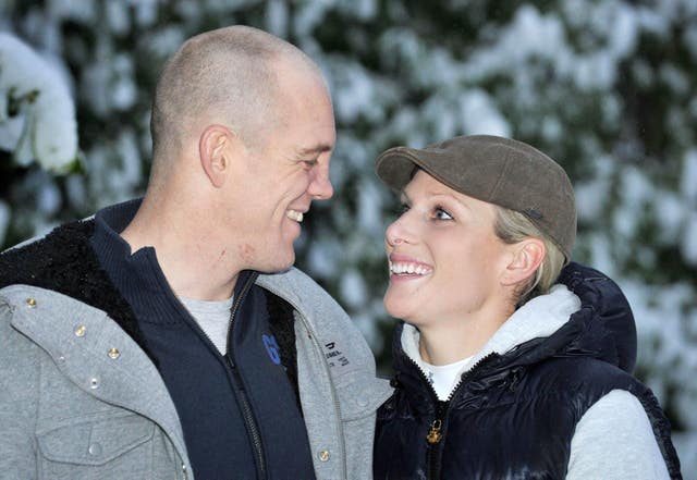 Zara Phillips and Mike Tindall at their Gloucestershire home, after they announced their engagement (Tim Ireland/PA)
