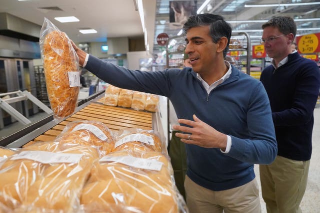Rishi Sunak picks up bread