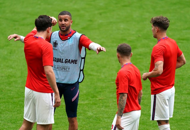 Harry Maguire (left to right), Kyle Walker, Kieran Trippier and John Stones during training